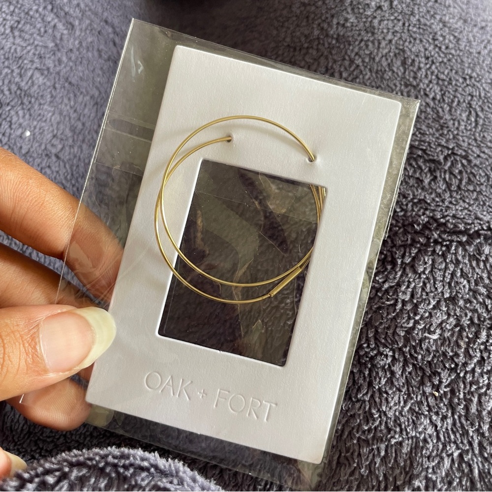 ✨HOST PICK✨ Oak + Fort Gold Thin Hoop Earrings (BNWT)